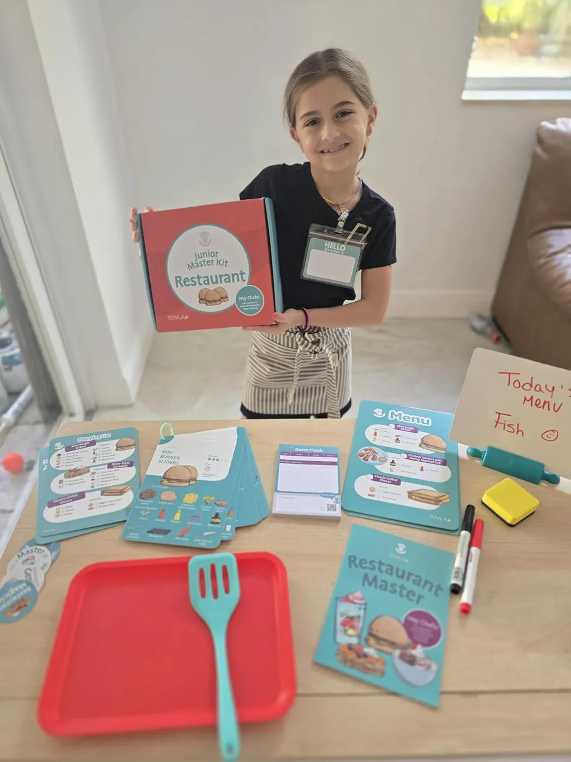 Tovla Jr. Real Restaurant Cooking Set for Kids | Montessori-Inspired STEM Kit for Ages 4  | Hands-On Cooking Tools, Visual Recipe Cards, Educational Gift for Aspiring Chefs
