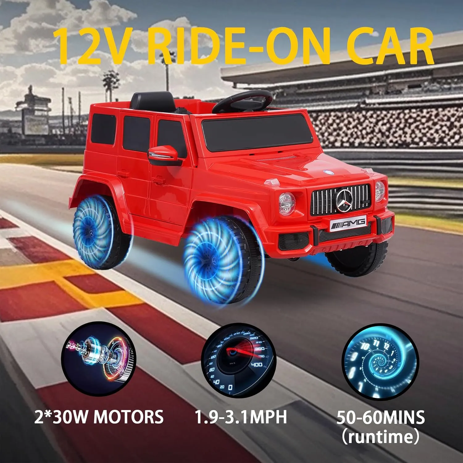 Toy Cars Mercedes-Benz G63 Car for Kids,Kids Electric Vehicle,12V Ride on Car,Parent Remote Control,Music Player&Horn,LED Headlight,Soft Start,Low Battery Voice Prompt,Red