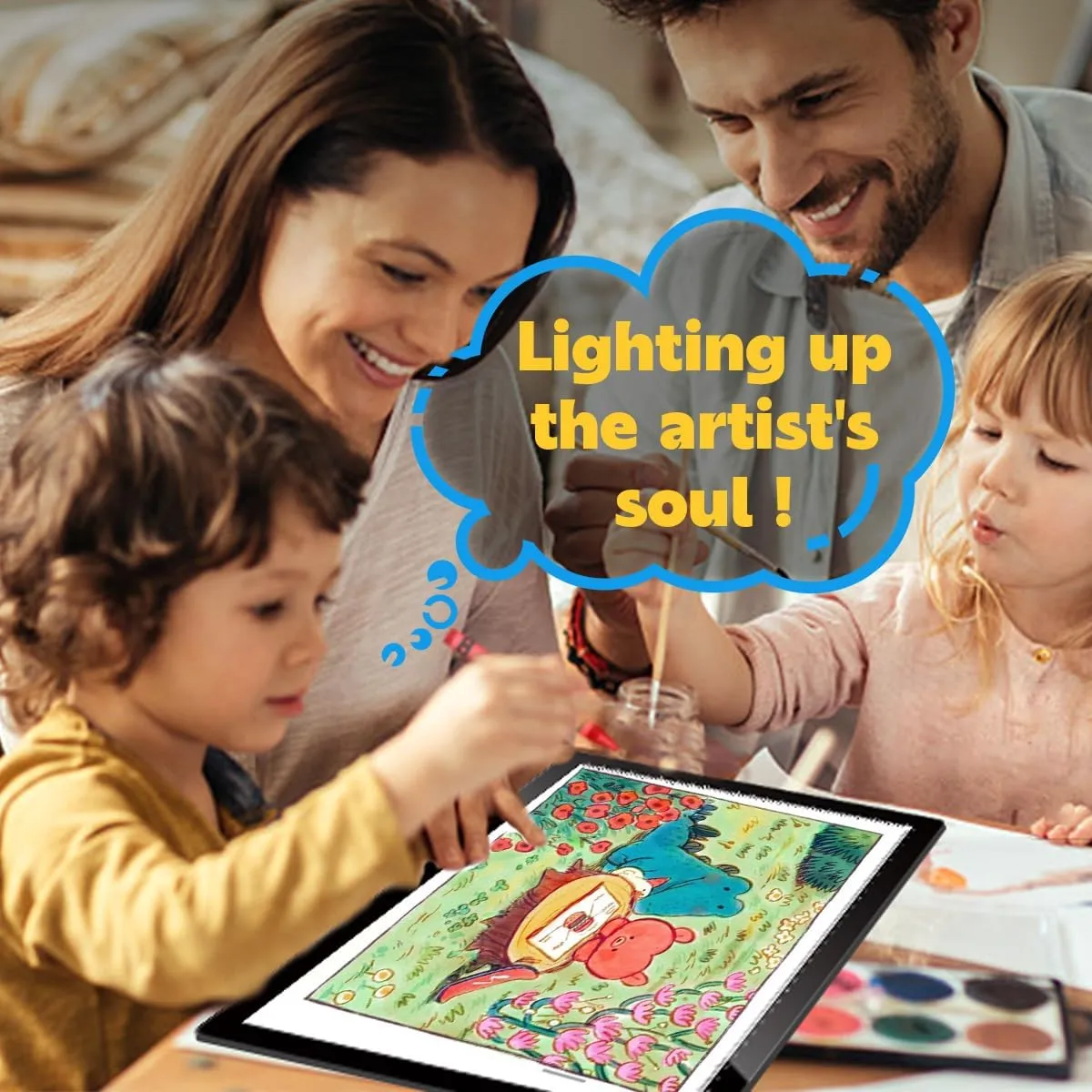 Tracing Light Pad, A4 Rechargeable Light Box with Foldable Stand, Wireless Light Board for Tracing with Magnetic Clip, 5-Level Brightness, for Drawing