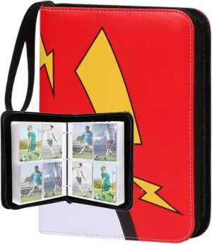 Trading Card Binder,400 Pockets Card Holder with 50 Removable Sleeves (Red)