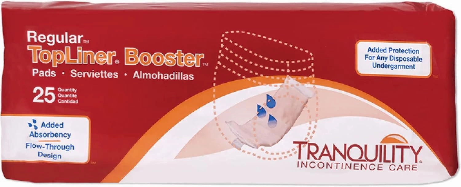TRANQUILITY-1/2CSPK-2070 TopLiner® Disposable Booster Pads - Regular (14" x 4") - 100 ct