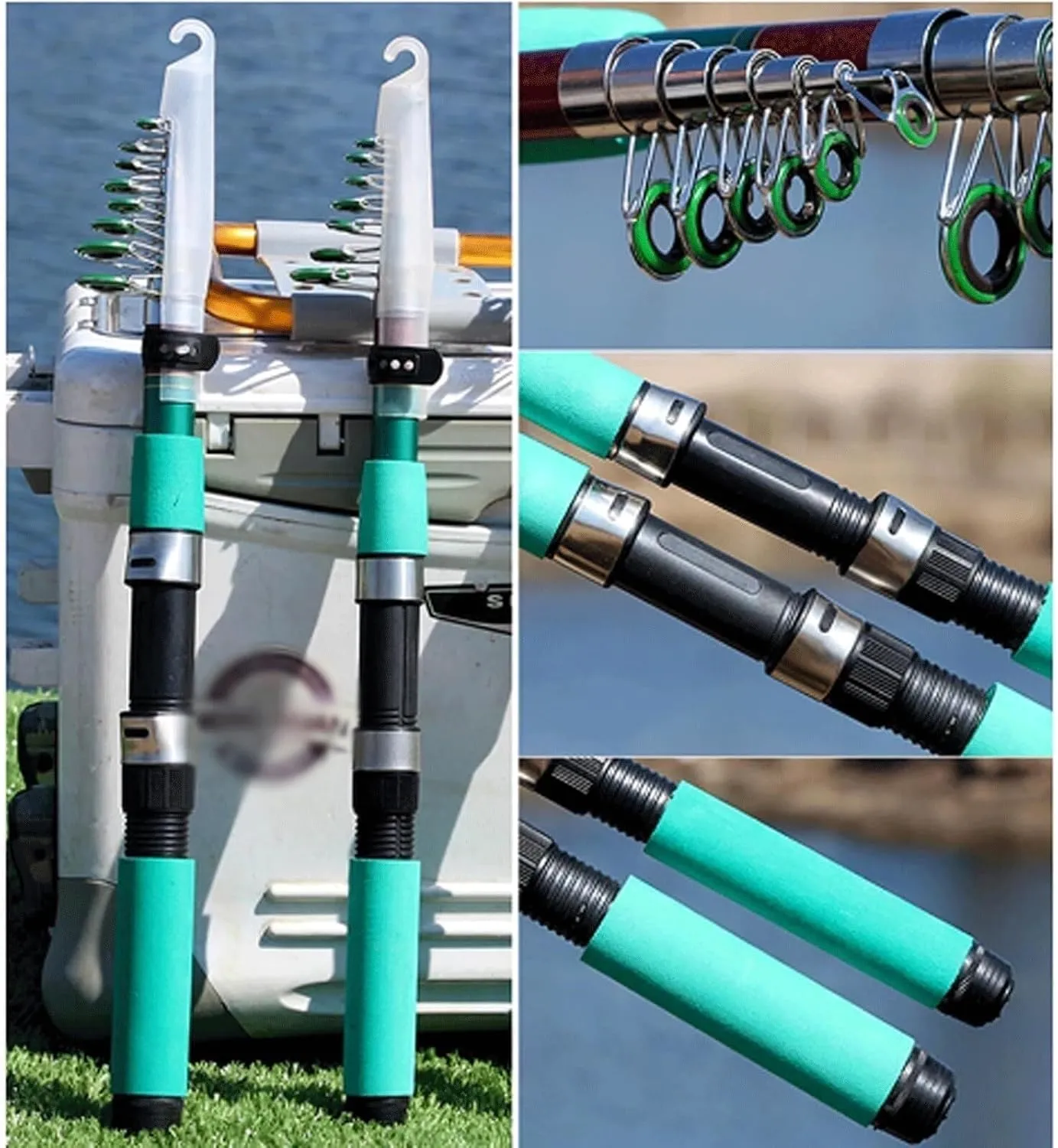 Travel Mini Telescopic Fishing Rod 2.1M, Ultralight Portable Spinning Rod for Sea & Freshwater Fishing