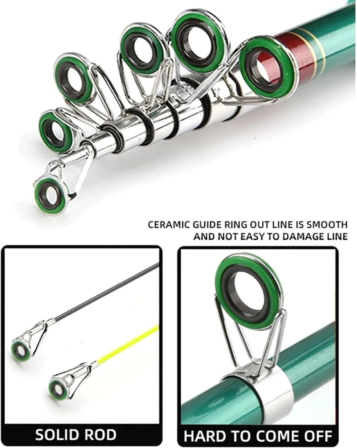 Travel Mini Telescopic Fishing Rod 2.1M, Ultralight Portable Spinning Rod for Sea & Freshwater Fishing