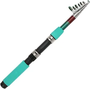 Travel Mini Telescopic Fishing Rod 2.1M, Ultralight Portable Spinning Rod for Sea & Freshwater Fishing