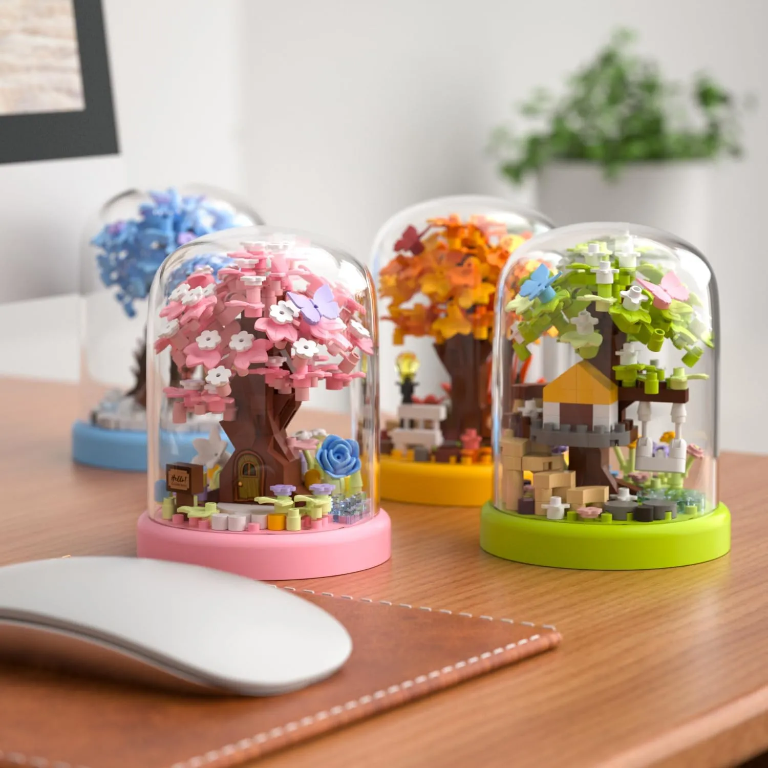Tree House 4 Set Tree House Bonsai Tree House Building Flowers Set Ideas Building Blocks Complete with Dust Cover