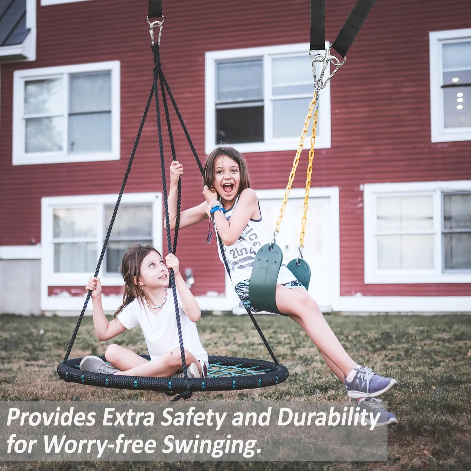 Tree Swing Straps Hanging Kit - 3FT/8FT/15FT/20FT/30FT, Strong & Durable - Holds Up to 5000lbs - Adjustable Tree Swing Straps Fit for All Swings, Hammocks, Safer & Easy Installation (8 FT)