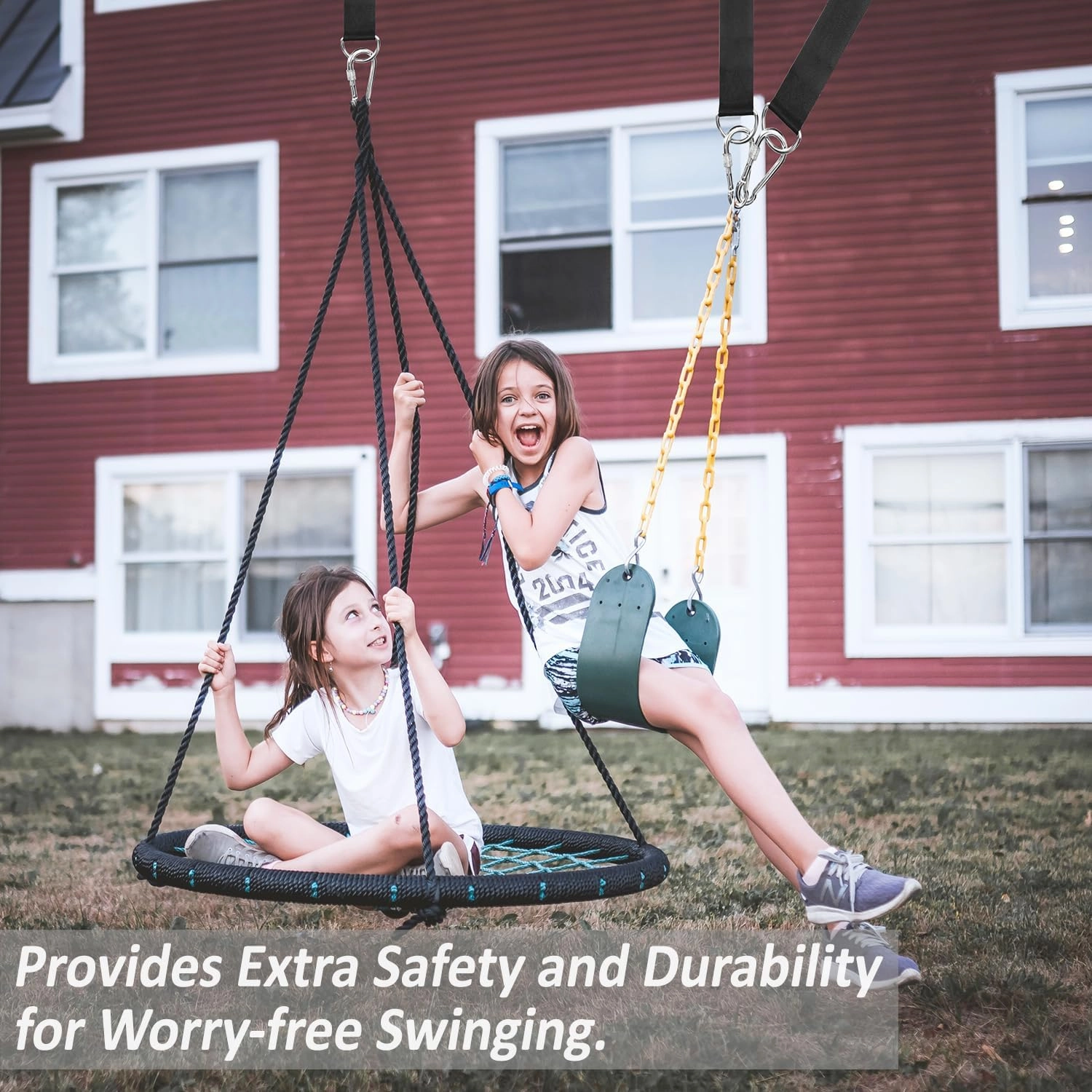 Tree Swing Straps Hanging Kit - 3FT/8FT/15FT/20FT/30FT, Strong & Durable - Holds Up to 5000lbs - Adjustable Tree Swing Straps Fit for All Swings, Hammocks, Safer & Easy Installation (8 FT)
