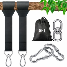 Tree Swing Straps Hanging Kit - 3FT/8FT/15FT/20FT/30FT, Strong & Durable - Holds Up to 5000lbs - Adjustable Tree Swing Straps Fit for All Swings, Hammocks, Safer & Easy Installation (8 FT)