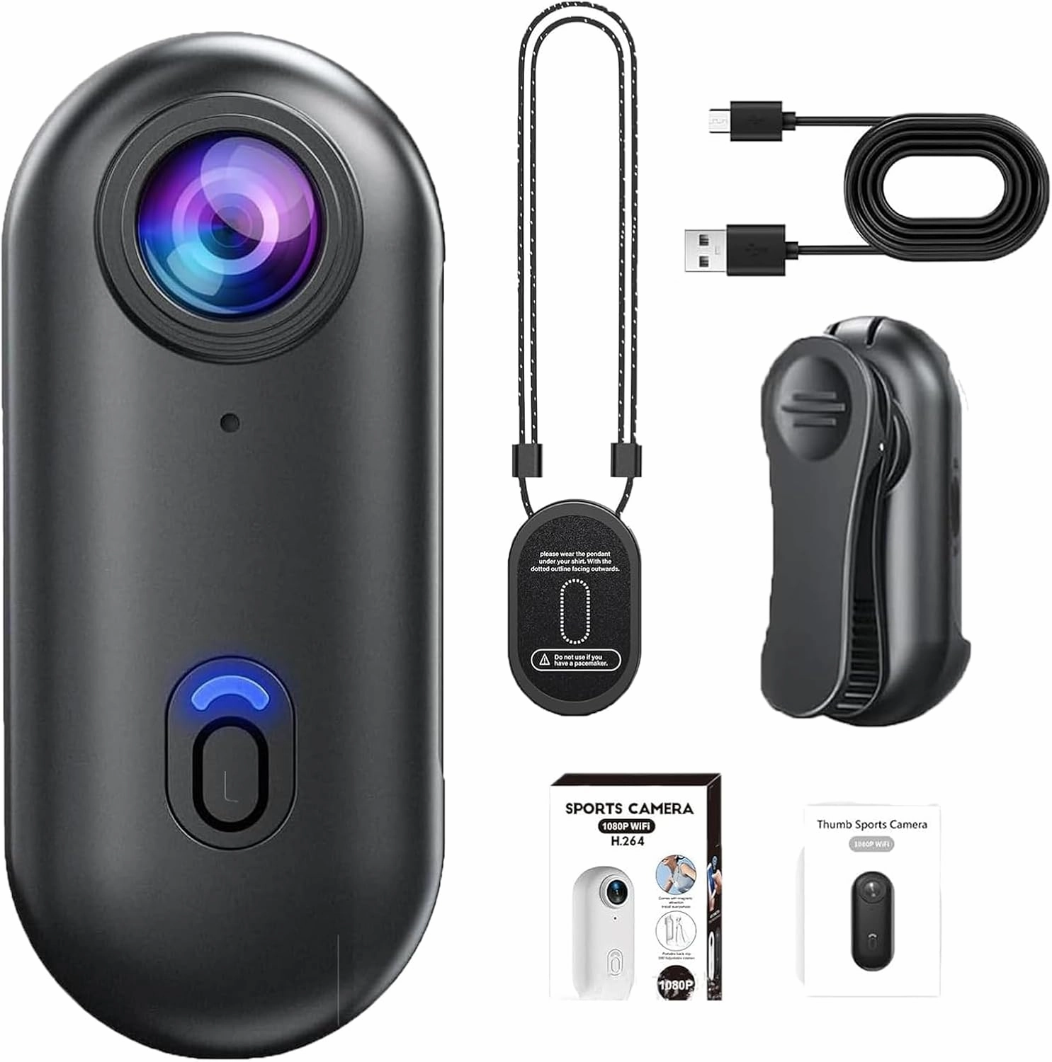 Treklon Body Camera, Stallionframes 4k Mini Handsfree Bodycam, Thumb Cameras with Waterproof Case, Wearable Video Recording,HD 1080p/4k Pocket Action Cam,170° Wide Angle(Black-Standard)