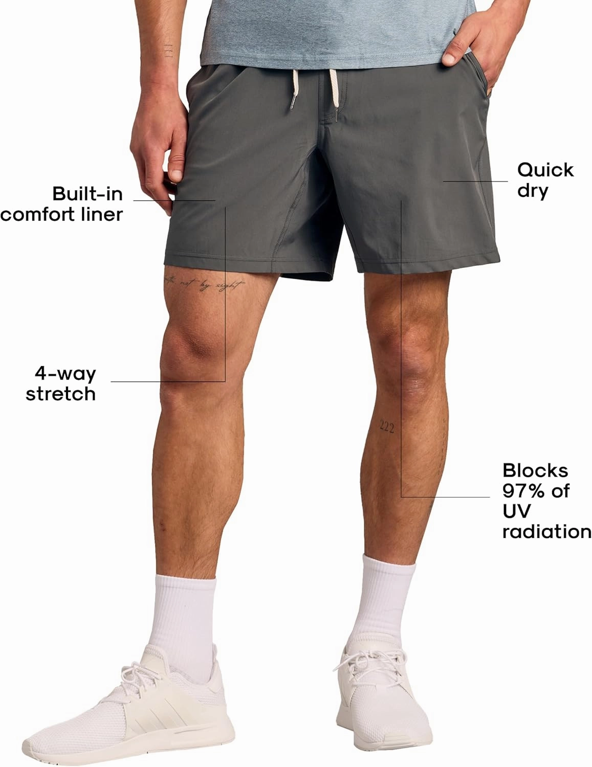 True Classic Mens Shorts – Mens Gym Shorts with Liner, Quick-Dry & Fleece – Athletic Short with Pockets
