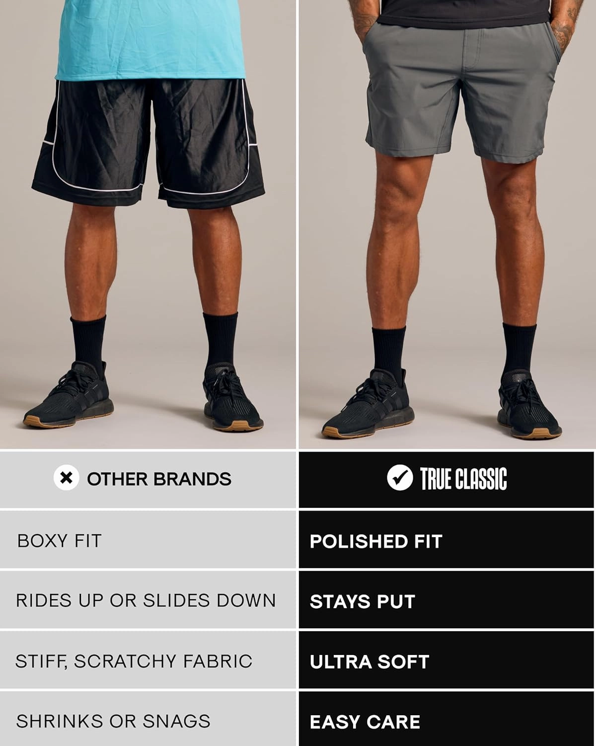 True Classic Mens Shorts – Mens Gym Shorts with Liner, Quick-Dry & Fleece – Athletic Short with Pockets