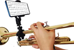 Trumpet Marching Lyre,Adjustable Marching Band Music Lyre for Trumpet&Clarinet&Oboe&Cornet,Easily Read PDF Sheet Music&Take Videos,fit in 99% Smartphones
