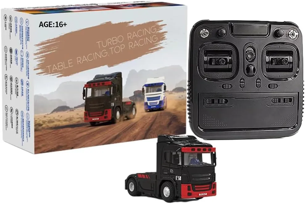 Turbo Racing Mini RC Truck Tractor, 1:32 RC Electric Engineering Tractor, 2.4G 4WD 3CH High Simulation Professional RC Construction Car for Adults