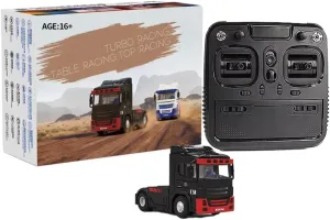 Turbo Racing Mini RC Truck Tractor, 1:32 RC Electric Engineering Tractor, 2.4G 4WD 3CH High Simulation Professional RC Construction Car for Adults