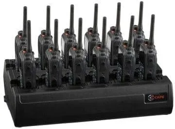 Twelve Bay Rapid Desk Charger for Simoco PABATH Rechargeable Two Way Radio (Built-in Power Supply)