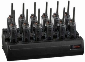Twelve Bay Rapid Desk Charger for Kenwood FTH1010 Rechargeable Two Way Radio (Built-in Power Supply)