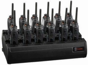 Twelve Bay Rapid Desk Charger for Kenwood VP5000 Rechargeable Two Way Radio (Built-in Power Supply)