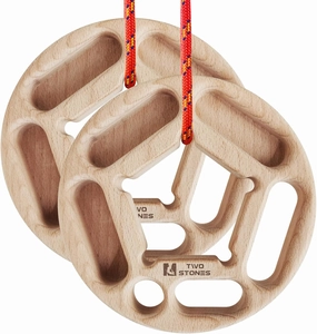 TWO STONES Portable Hangboard Rock Climbing, Pull Up Rings as Portable Rock Climbing Training Board with Pockets and Edges for Rock Climbers