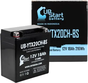 UB-YTX20CH-BS Battery Replacement for 2012 Piaggio-Gilera Fuoco 500ie 500 CC Scooter - Factory Activated, Maintenance Free, Motorcycle Battery - 12V, 18AH, UpStart Battery Brand