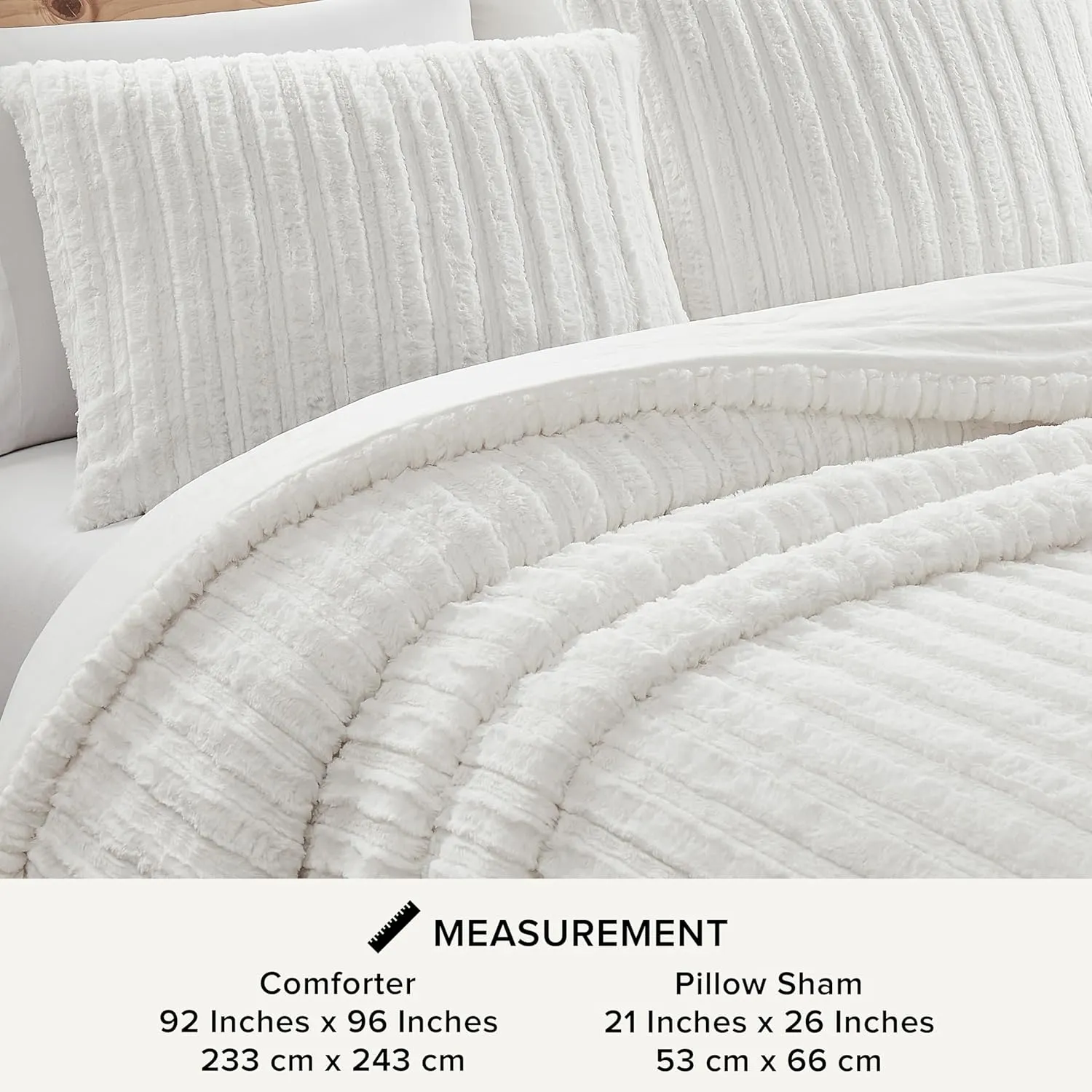 UGG Kenzie Full/Queen Comforter Set with 2 Pillow Shams Plush Faux Fur Bedding Soft Warm Down Alternative Comforter Washable Hypoallergenic Fluffy Blanket Set for Bedroom, Full/Queen Size, White Snow