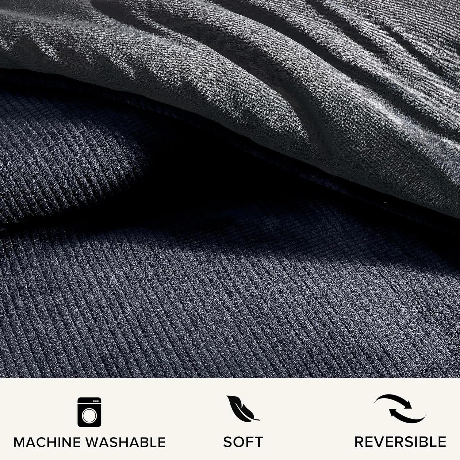 UGG Remina Comforter Set 5 Piece Bed in a Bag with Throw Blanket, Decorative Pillow, Shams, and Reversible Comforter Hypoallergenic Washable Luxury Plush Warm Plush Fluffy Bedding Set, King, Navy Blue