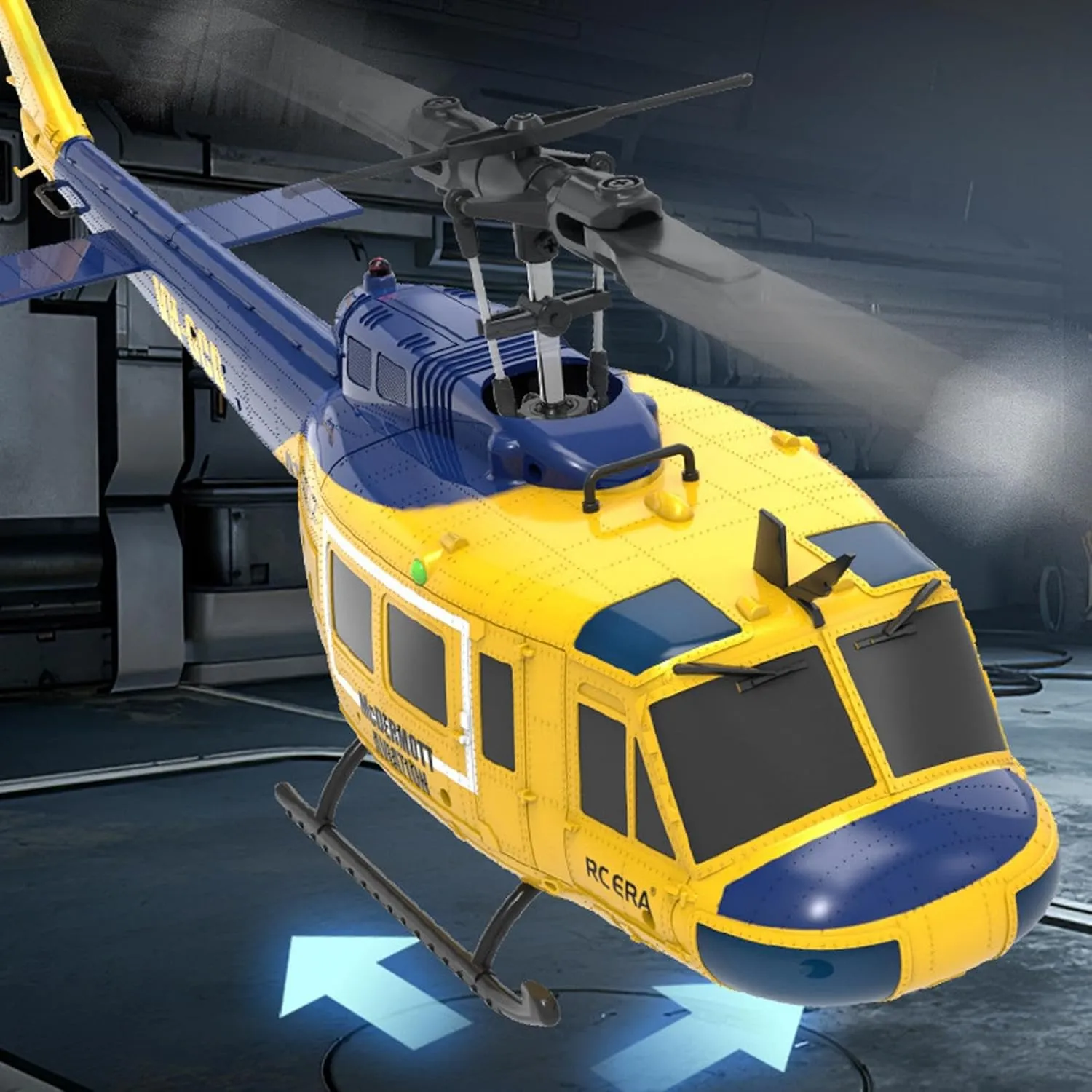 UH-1 Huey Remote Control Helicopters RC Aircraft for Adults, RC ERA C032 1/48 Scale 6CH 2.4G Gyro Stabilized Aircraft with Fly Upside Down 3D Rolling (Blue)