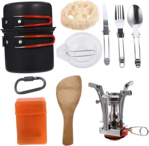 Ultra-Light Portable Cooking Set Camping Kettle Picnic Bowl Multi-Functional Outdoor Travel Kit