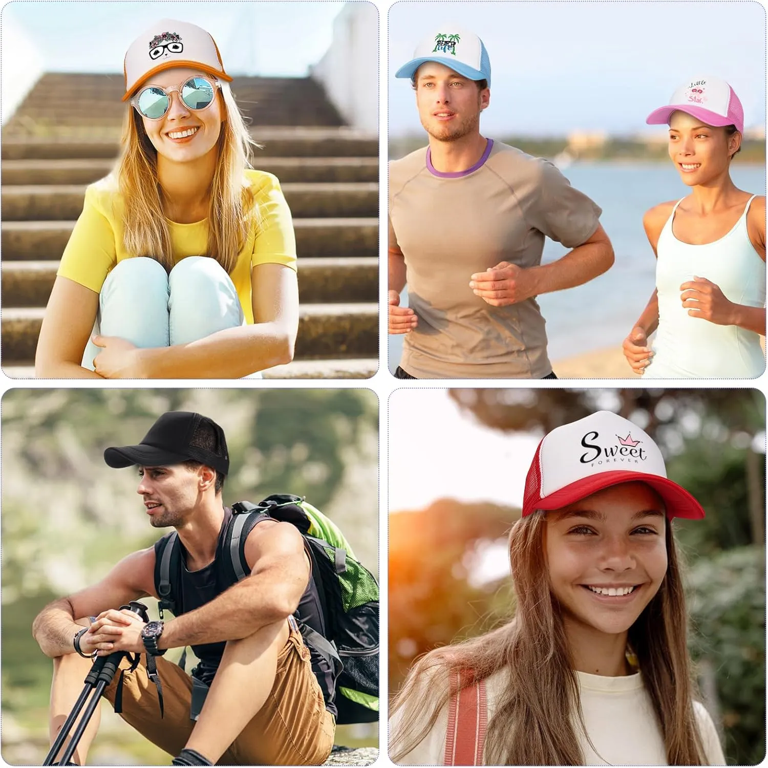 Ultrafun 10 Pack Trucker Hat Mesh Sublimation Blank Hats Adjustable Baseball Caps Hats for Men Women