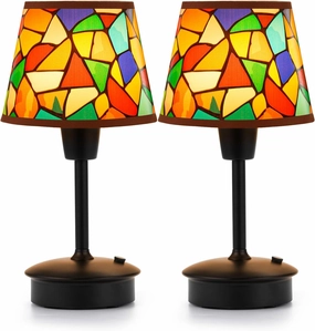 UMEXUS 2 Pack Small Cordless Table Lamp for Restaurant Dinner Table, 5200mAh Battery Operated Touch Lamps, Rechargeable Dimmable Portable Night Light for Bedside Dining Room Patio Kitchen Outdoor