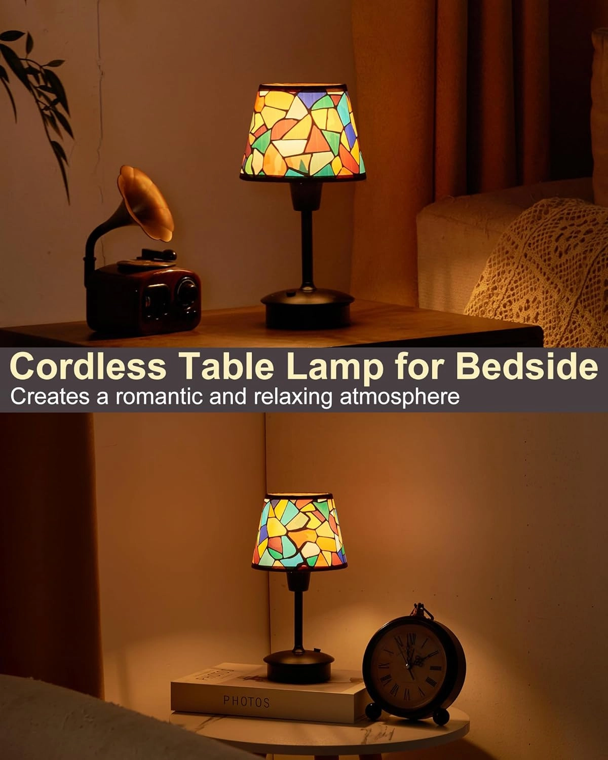 UMEXUS 2 Pack Small Cordless Table Lamp for Restaurant Dinner Table, 5200mAh Battery Operated Touch Lamps, Rechargeable Dimmable Portable Night Light for Bedside Dining Room Patio Kitchen Outdoor