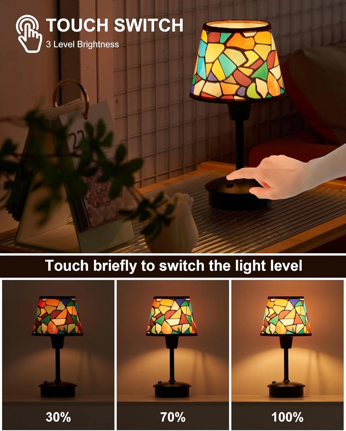 UMEXUS 2 Pack Small Cordless Table Lamp for Restaurant Dinner Table, 5200mAh Battery Operated Touch Lamps, Rechargeable Dimmable Portable Night Light for Bedside Dining Room Patio Kitchen Outdoor