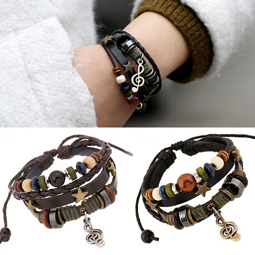 Unisex Handmade Leather Adjustable Wristband