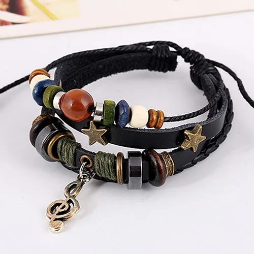 Unisex Handmade Leather Adjustable Wristband