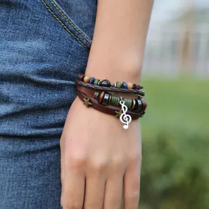 Unisex Handmade Leather Adjustable Wristband