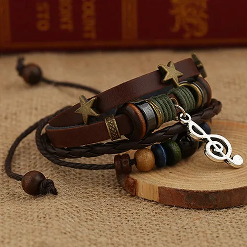Unisex Handmade Leather Adjustable Wristband