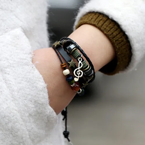 Unisex Handmade Leather Adjustable Wristband
