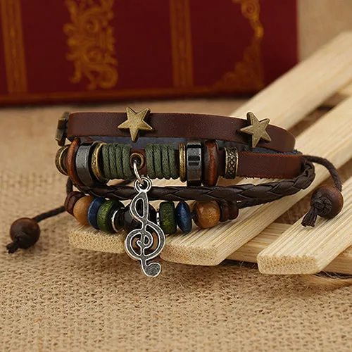 Unisex Handmade Leather Adjustable Wristband