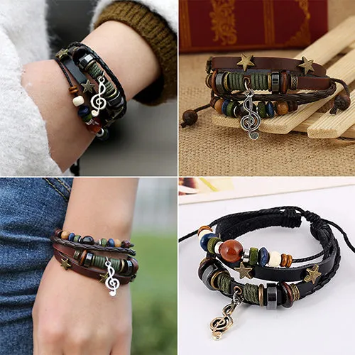 Unisex Handmade Leather Adjustable Wristband