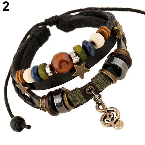 Unisex Handmade Leather Adjustable Wristband