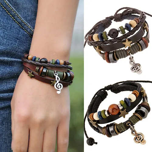 Unisex Handmade Leather Adjustable Wristband