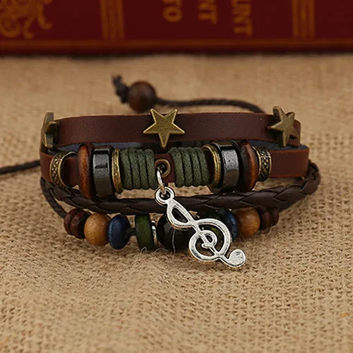Unisex Handmade Leather Adjustable Wristband