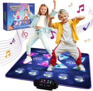 Updraded Bluetooth Dance Mat for Kids Ages 4-8 Boys&Girls,Electronic Dance Pad with Single Player/Double Player,Dance Game Toy for Christmas/Xmas/Birthday Gift for 3-12 Years Old