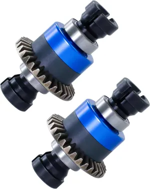 Upgraded Aluminum Alloy Steel Assembled Differential 30T 0.8Mod V2 Fit for 1/18 ARRMA GROM Typhon Granite GROM Mini Mojave GROM 2S RC Cars, 2Pcs (Blue)