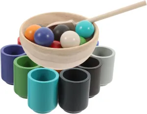 UPKOCH 1Set Color Classification Wooden Cups Balls for Early Education Montessori Learning and Cognitive Development