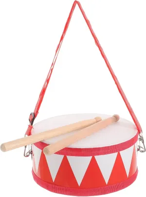 Vaguelly Musical Rhythm Toys Drum Set for Kids Beginner Students - Turning Marching Hand Drum with Sticks, Adjustable Neck Strap - Percussion Instruments Music Toys