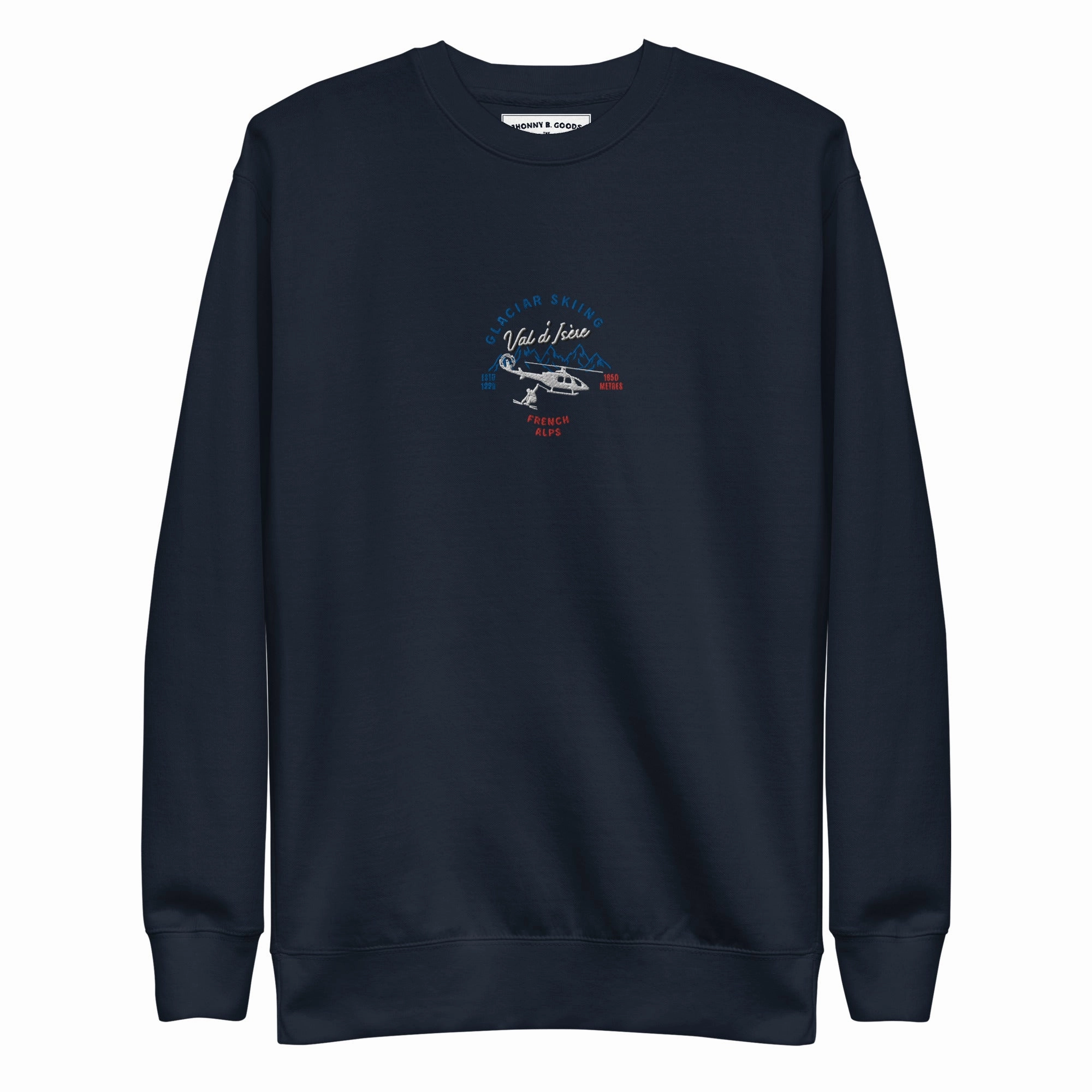 Val D'isere Glacier Skiing Embroidered women's Premium Sweatshirt