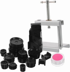 VALICLUD Iron Watch Press Tool for Quartz and Mechanical Watches Battery Replacement and Back Case Closer Multiple Dies and Grease
