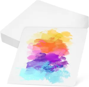 Veemoon Fine Art Watercolor Paper Cards 50 Pcs Square Hot Pressed Cotton Cards for Boys and Girls School DIY