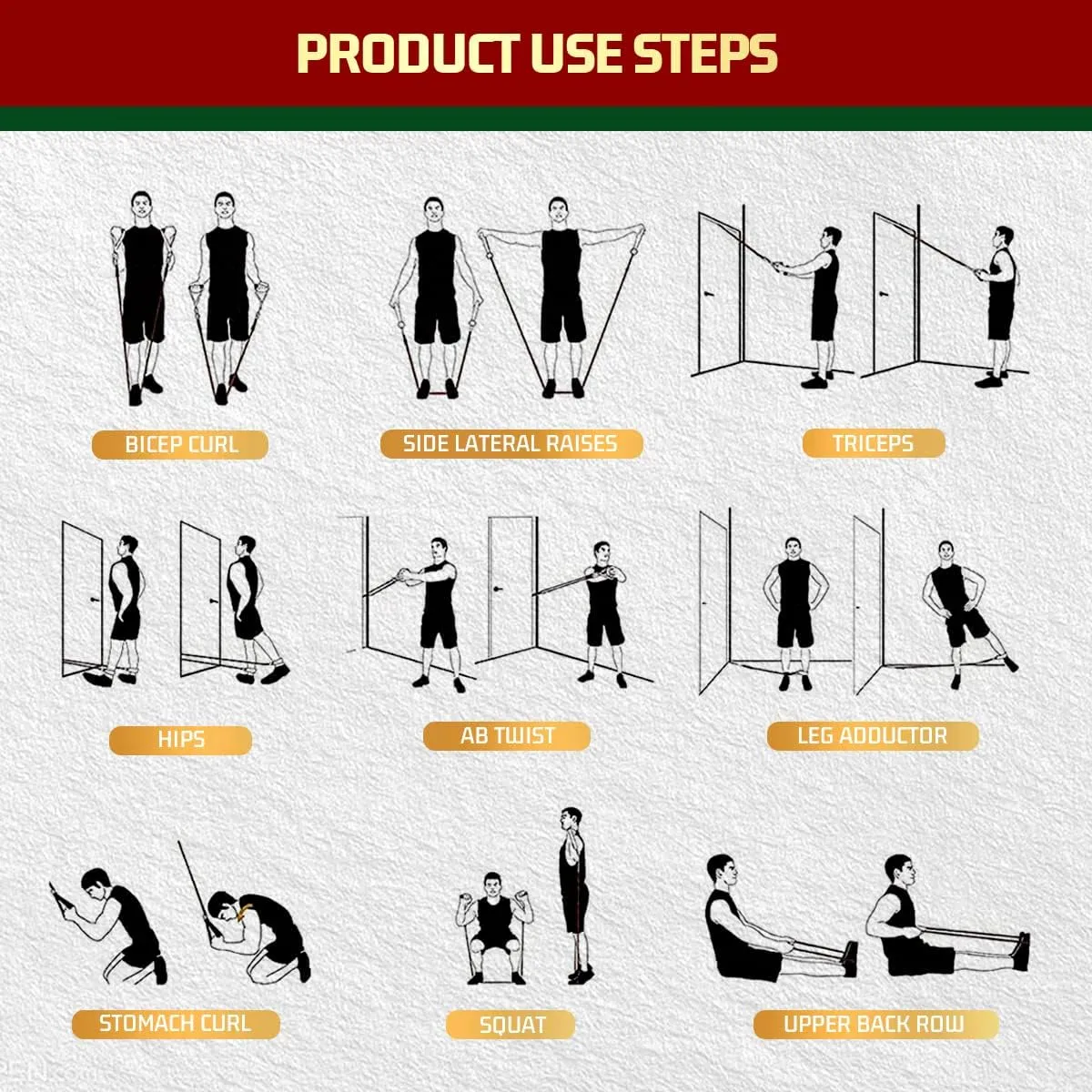 VEICK Resistance Bands, Exercise Bands, Workout Bands Set for Working Out with Handles for Men Women, Elastic Exercising Bands for Fitness Weights Work Out at Home Gym