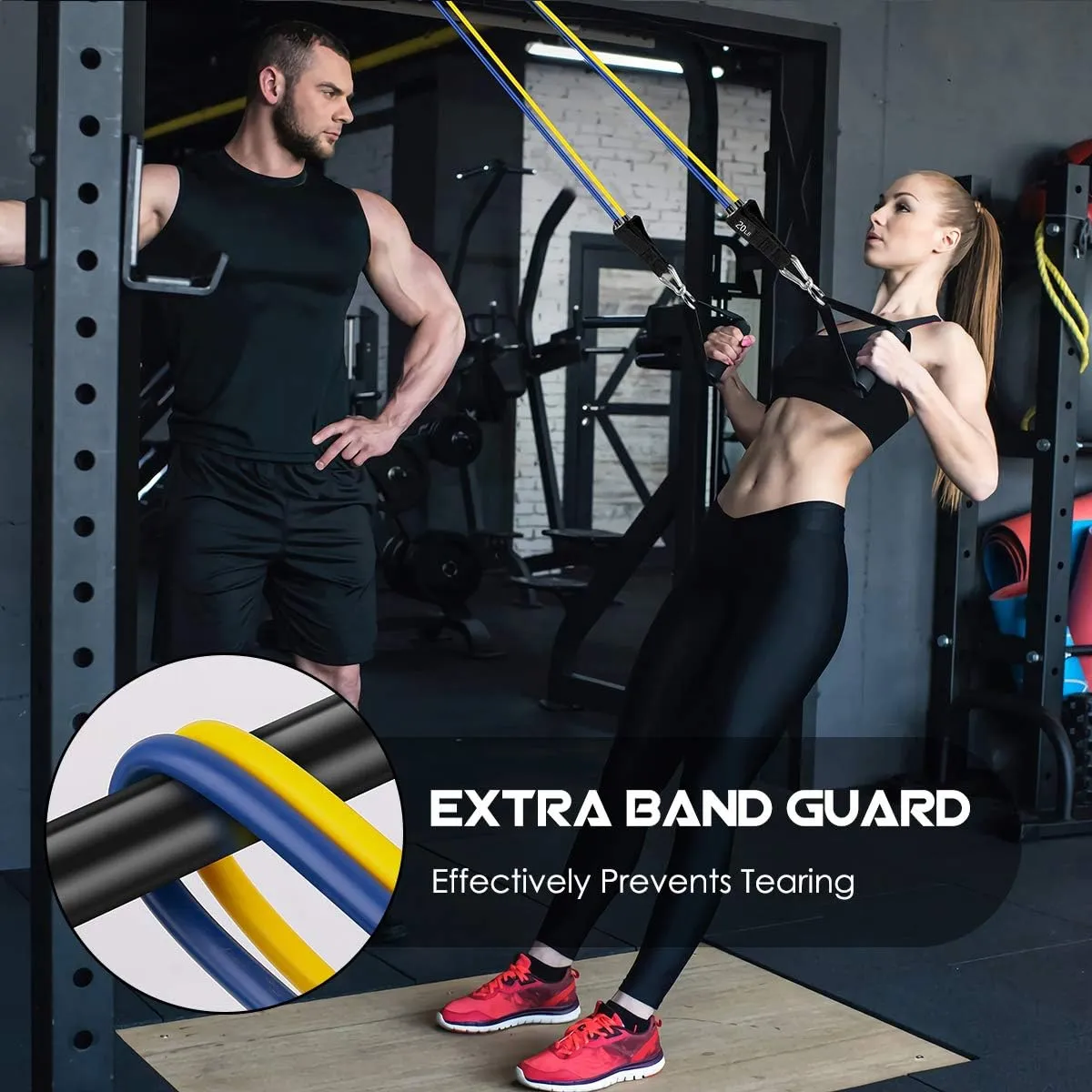 VEICK Resistance Bands, Exercise Bands, Workout Bands Set for Working Out with Handles for Men Women, Elastic Exercising Bands for Fitness Weights Work Out at Home Gym